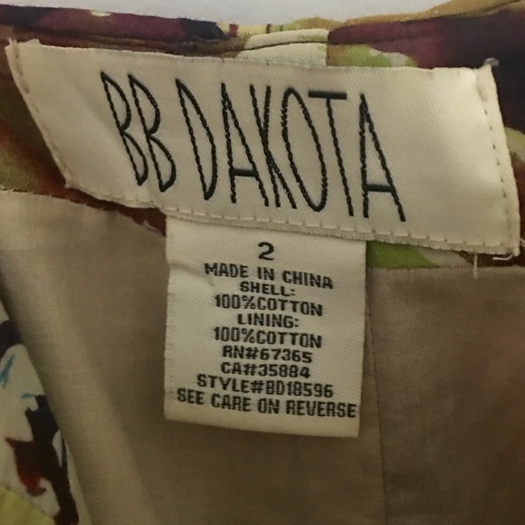 BB Dakota Strapless Dress Watercolor Floral Size 2 - Picture 3 of 3